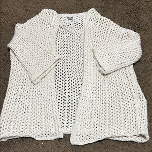 Aerie Cream Open-Knit Cardigan * fairy crochet indie*